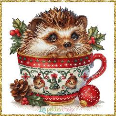 Christmas Animals Cup Hedgehog - Les Petites Croix De Lucie (Stickvorlage)