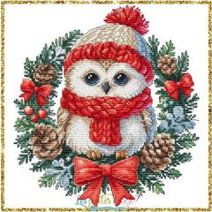 Owl Christmas - Les Petites Croix De Lucie (Stickvorlage)