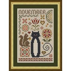 November Cat - Happiness Is Heartmade (Stickvorlage)