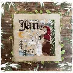 January Unicorn - Magical Year 2026 - Fairy Wool In The Wood (Stickvorlage)