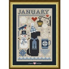 Scottie January Dog - Happiness Is Heartmade (Stickvorlage)