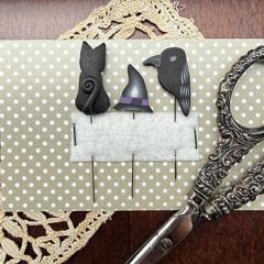 Puntini Puntini - Ophelia Pin Set (Cat, Witch Hat, Bird)