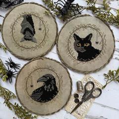 Stickvorlage Puntini Puntini - Halloween Animals Trio