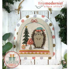 Stickvorlage Tiny Modernist - Winter Forest Snowglobe Hedgehog