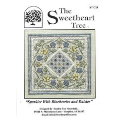 Stickvorlage The Sweetheart Tree - Sparkler With Blueberries And Daisies