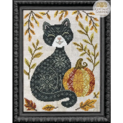 Stickvorlage Cottage Garden Samplings - Pumpkin Patch Cat - Among The Seasons 1