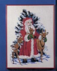 Stickpackung Oehlenschläger - Weihnachtsmann mit Rehen 45x60 cm