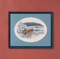 Oehlenschläger Stickpackung - Winterlandschaft mit Pferden
