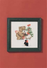Oehlenschläger Stickpackung - Teddy mit Weihnachtsbaum