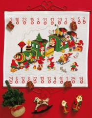 Permin of Copenhagen Stickpackung - Adventskalender Weihnachtszug