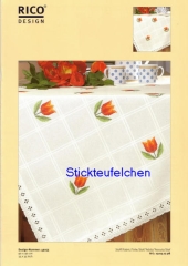 Stickvorlage Rico Design Kreuzstich - Tischdecke Tulpen