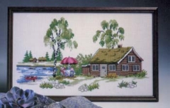 Oehlenschläger Stickpackung - Blockhütte am See