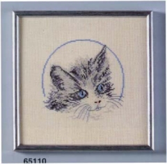 Stickpackung Oehlenschläger - Graue Katze 18x18 cm