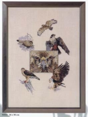 Stickpackung Oehlenschläger - Sampler Raubvögel 36x50 cm
