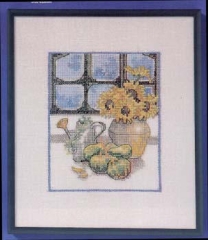 Stickpackung Oehlenschläger - Sonnenblumen am Fenster 18x21 cm