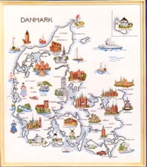 Stickpackung Oehlenschläger - Landkarte Dänemark 60x70 cm