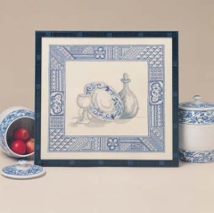Oehlenschläger Stickpackung - Küchenmotiv blau