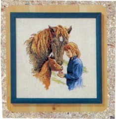 Stickpackung Oehlenschläger - Kind mit Pferden 30x30 cm