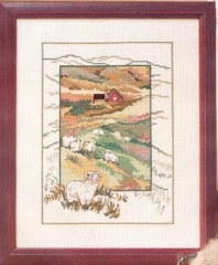 Stickpackung Oehlenschläger - Schafe auf dem Hügel 26x32 cm