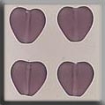 Mill Hill Glass Treasures 12091 - Medium Channeled Heart Matte Amethyst