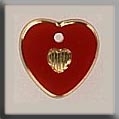 Mill Hill Glass Treasures 12093 - Small Engraved Heart Red-Gold