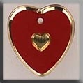 Mill Hill Glass Treasures 12094 - Medium Engraved Heart Red-Gold