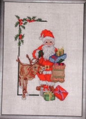 Stickpackung Oehlenschläger - Weihnachtsmann mit Elch 31x41 cm