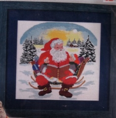 Stickpackung Oehlenschläger - Weihnachtsmann auf dem Schlitten 49x31 cm