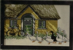 Oehlenschläger Stickpackung - Bauernhaus mit Gänsen