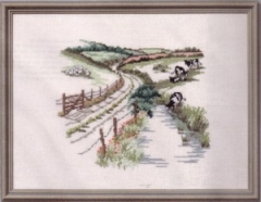 Stickpackung Oehlenschläger - Landschaft mit Kühen 32x43 cm