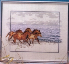 Stickpackung Oehlenschläger - Pferde am Strand 30x40 cm