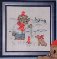 Oehlenschläger Stickpackung - Teddy am Lagerfeuer