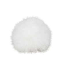 Chinchilla Fell Pompon (Kunstfell) mit Druckknopf - snow white