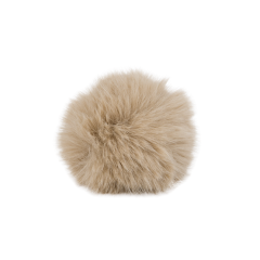 Chinchilla Fell Pompon (Kunstfell) mit Druckknopf - beige