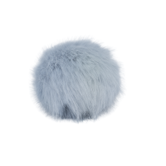 Chinchilla Fell Pompon (Kunstfell) mit Druckknopf - smoke blue