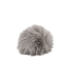 Chinchilla Fell Pompon (Kunstfell) mit Druckknopf - gray