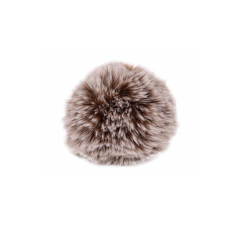 Chinchilla Fell Pompon (Kunstfell) mit Druckknopf - nuts cream