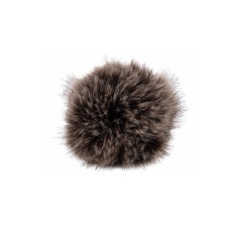 Chinchilla Fell Pompon (Kunstfell) mit Druckknopf - dark brown