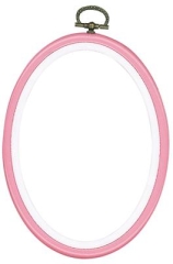 Kunststoffrahmen Vervaco - rosa oval 10x14 cm