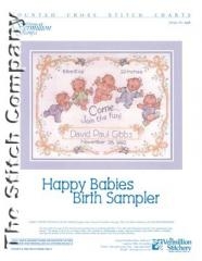 Stickvorlage Vermillion - Happy Babies Birth Sampler