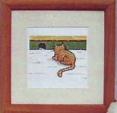 Stickpackung Oehlenschläger - Katze vor dem Mauseloch 30x30 cm