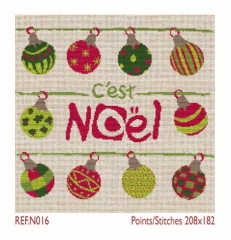 Stickvorlage Lilipoints - Les boules de Noel (Ausverkauf)