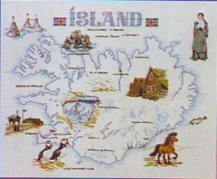 Oehlenschläger Stickpackung - Landkarte Island