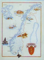 Stickpackung Oehlenschläger - Landkarte Norwegen 54x72 cm