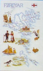 Stickpackung Oehlenschläger - Landkarte Faröer Inseln 46x71 cm