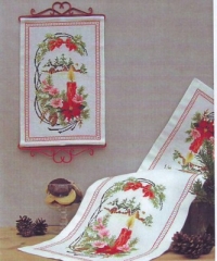 Oehlenschläger Stickpackung - Läufer Weihnachtskerzen