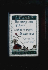 Stickvorlage Waxing Moon Designs - Monthly Sampler March