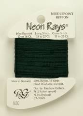 Neon Rays - Dark Forest Green - Rainbow Gallery