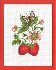 Permin Stickbild Erdbeeren 14x18 cm