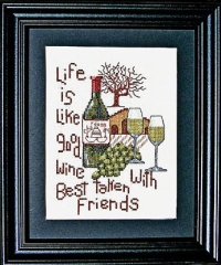 Stickvorlage Bobbie G. Designs - Good Wine Good Friends